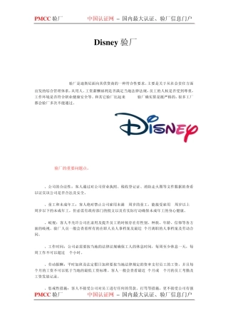 Disney验厂资料