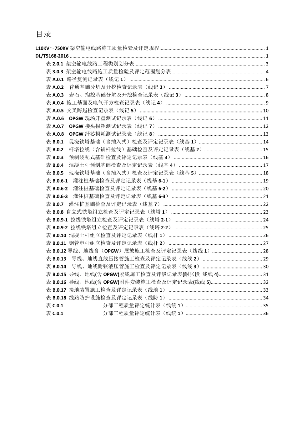 DL51682016110KV750KV架空输电线路施工质量检验及评定规程_第2页