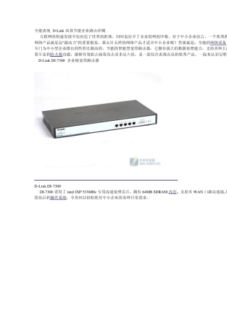 DLinkDI7300企业级宽带路由器
