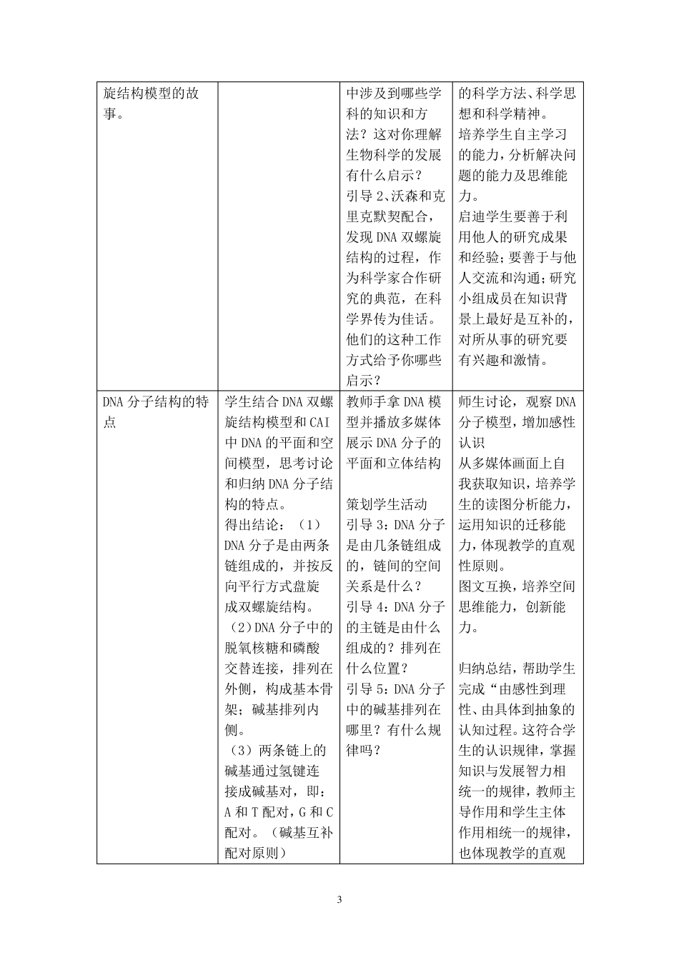 DNA分子的结构教学设计_第3页