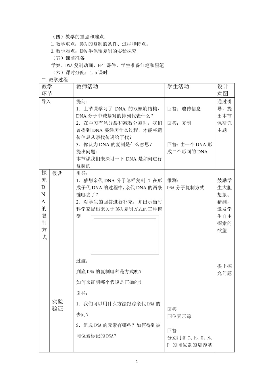 DNA的复制教案_第2页