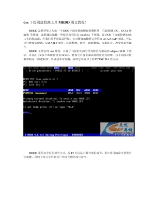 dos下的硬盘检测工具MHDD图文教程