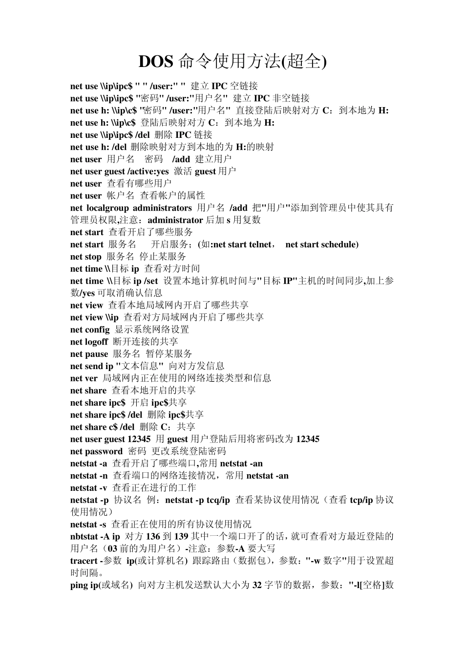 DOS命令使用方法_第1页