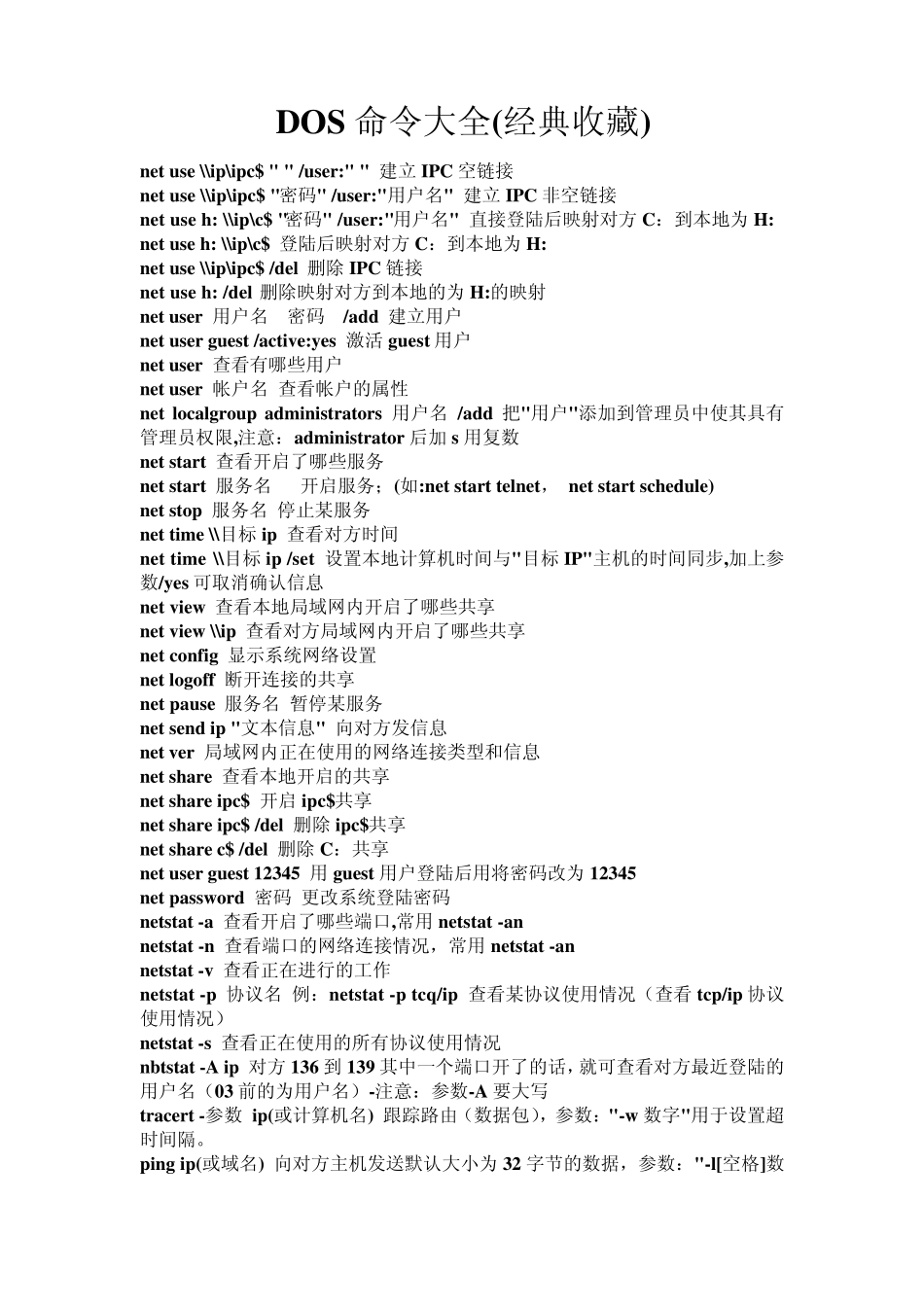 DOS命令大全(经典收藏)_第1页