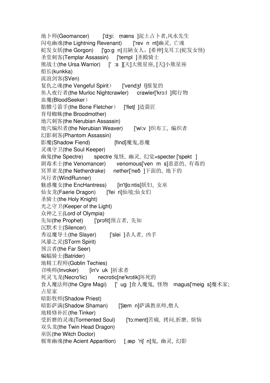 dota英雄和装备的英文名称_第2页