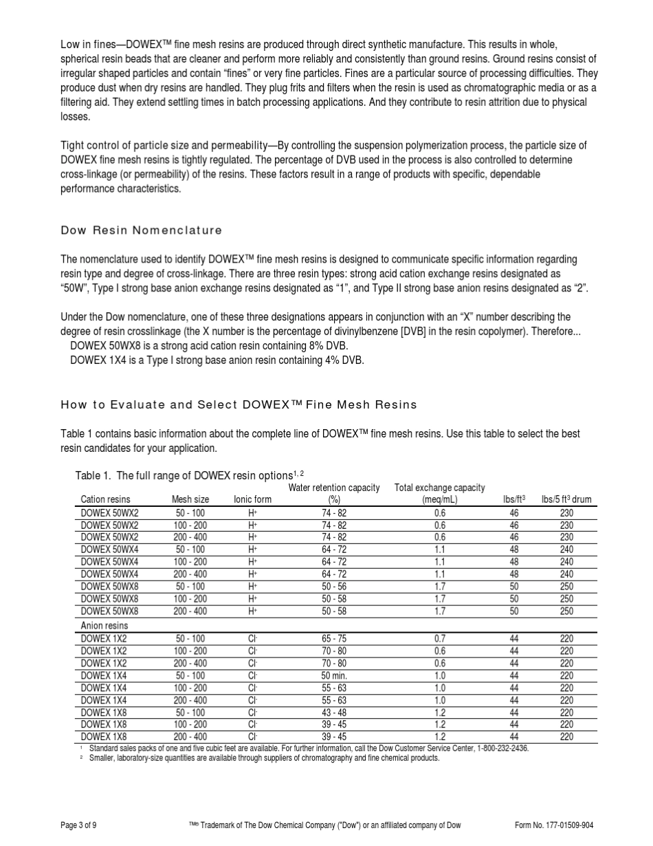 dowex树脂说明书_第3页