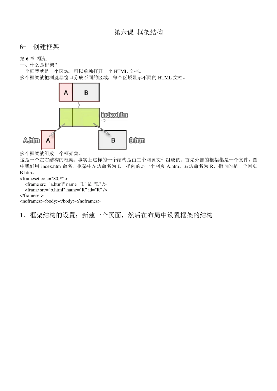 DreamweaverCS5自学教程第六课框架结构_第1页