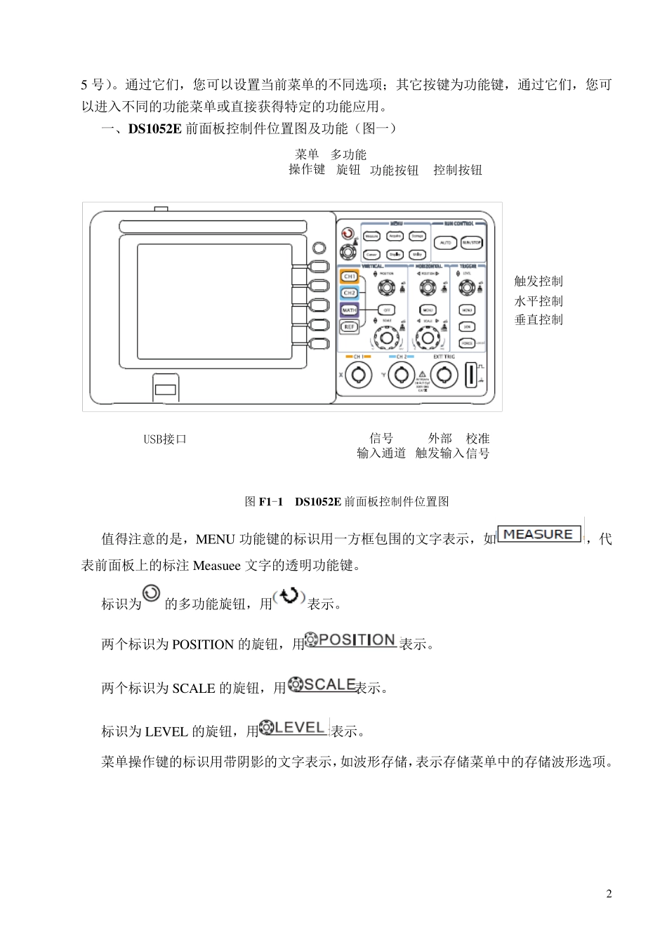 DS1052E型数字示波器使用说明书_第2页