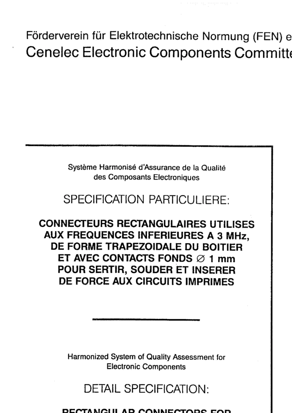 DSub连接器的行业标准CECC_7530180(1994)_第1页
