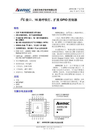 DS_AW9523B_CN_V1.0_IIC接口_16路呼吸灯_扩展GPIO控制器