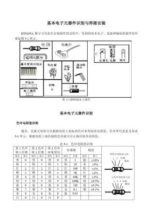 DT9205A焊接与器件清单