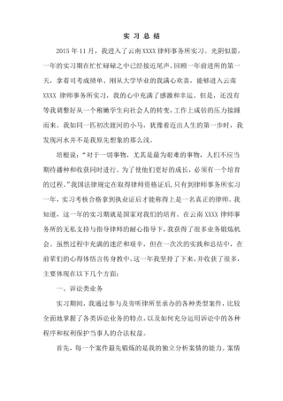 实习律师总结