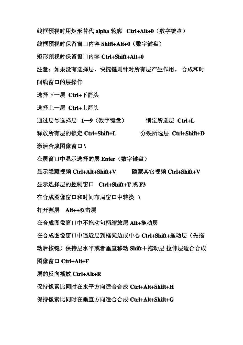 实用AE快捷键大全_第3页