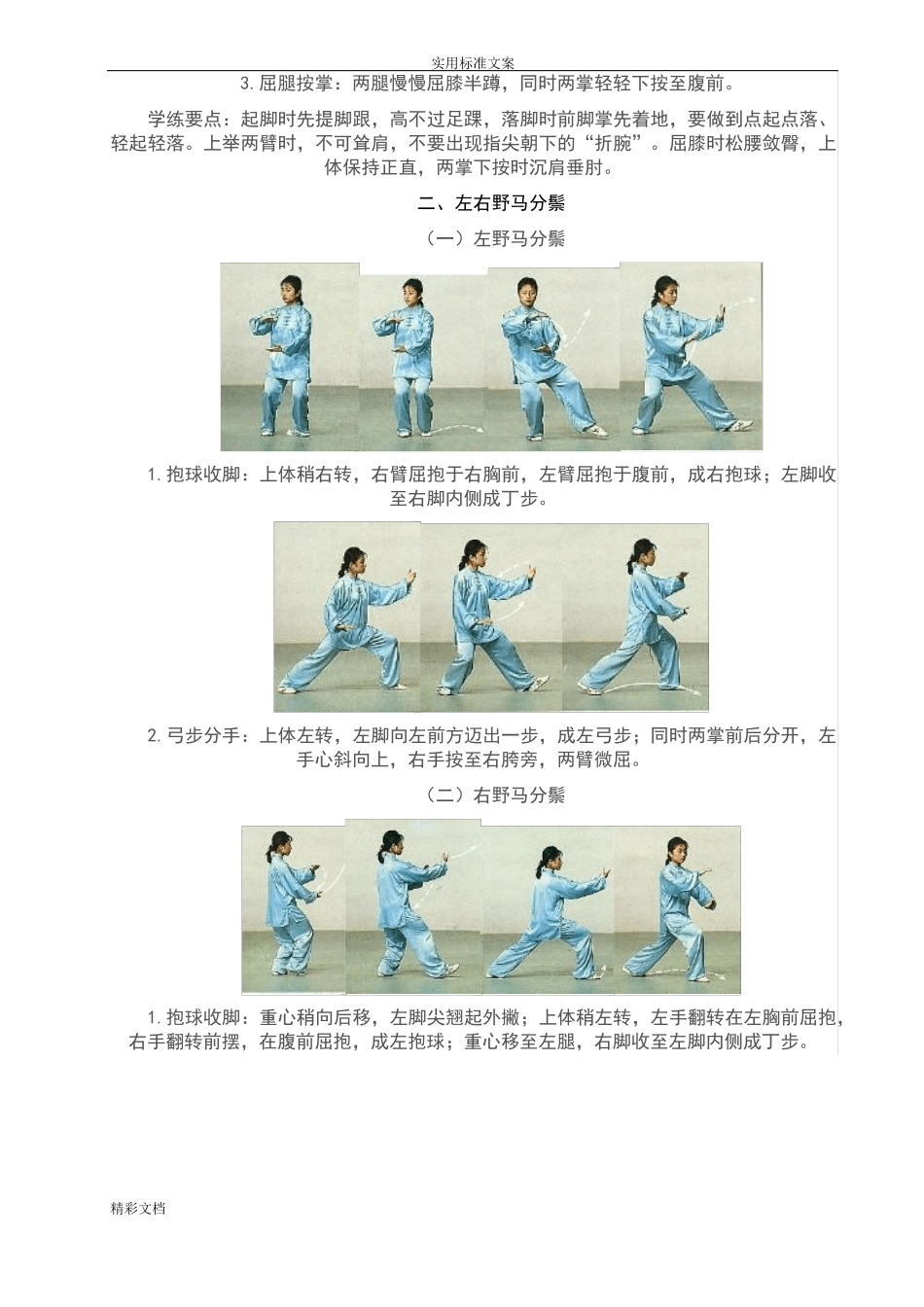 实用的标准二十四式太极拳分解动作详图_第2页