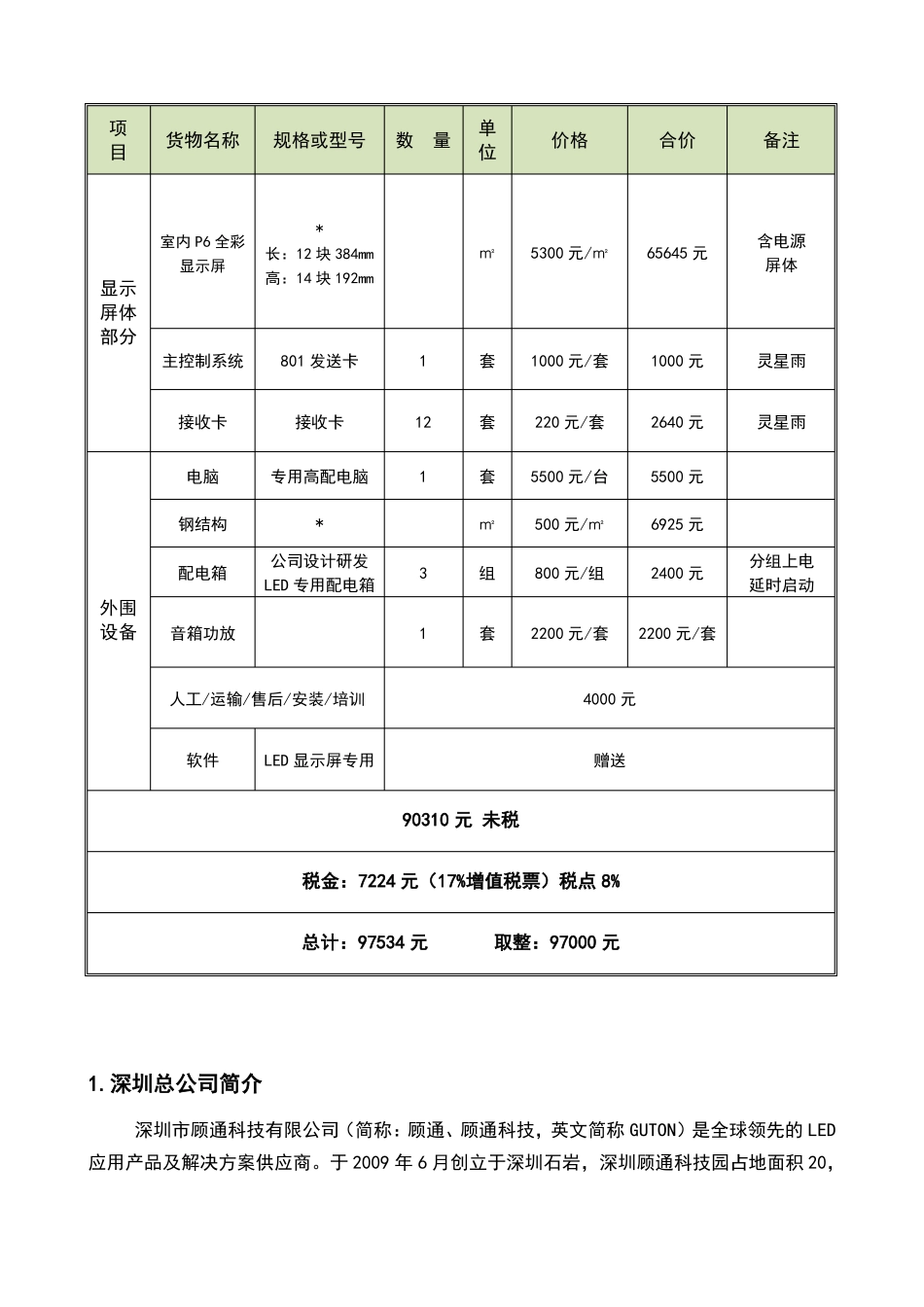 室内LED显示屏方案书_第2页