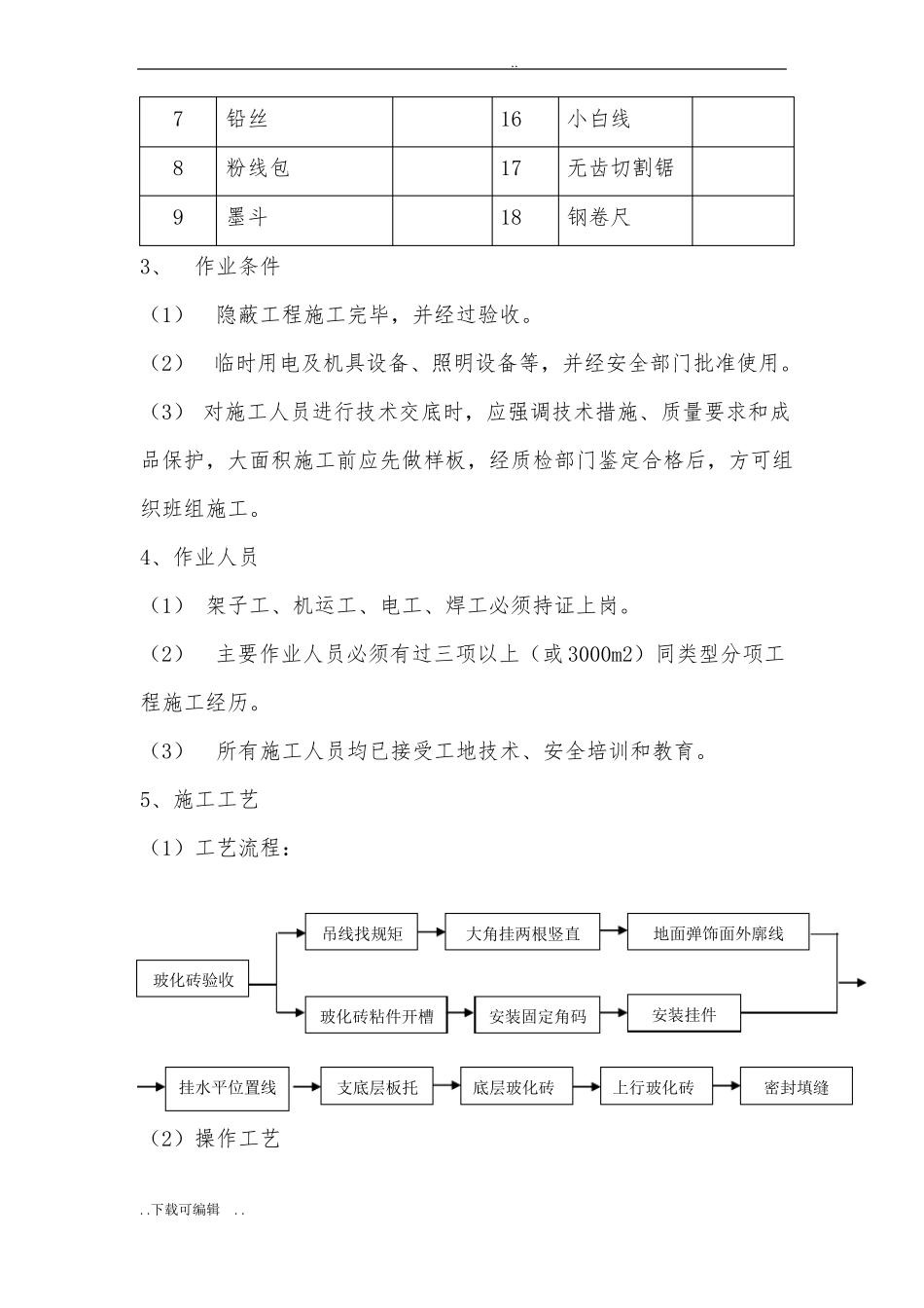 室内干挂墙砖施工工艺标准_第2页