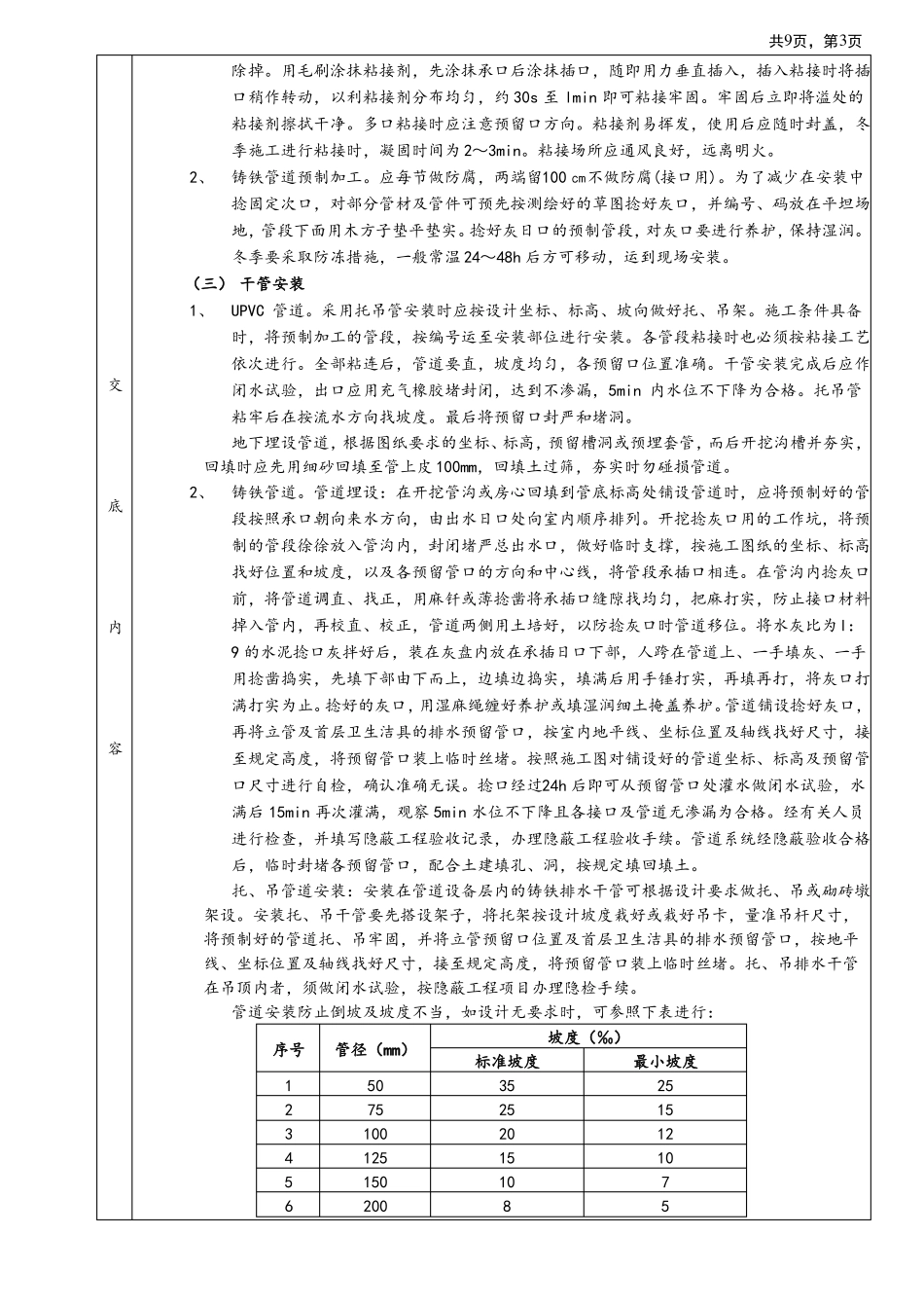 室内排水管道安装工程技术交底_第3页