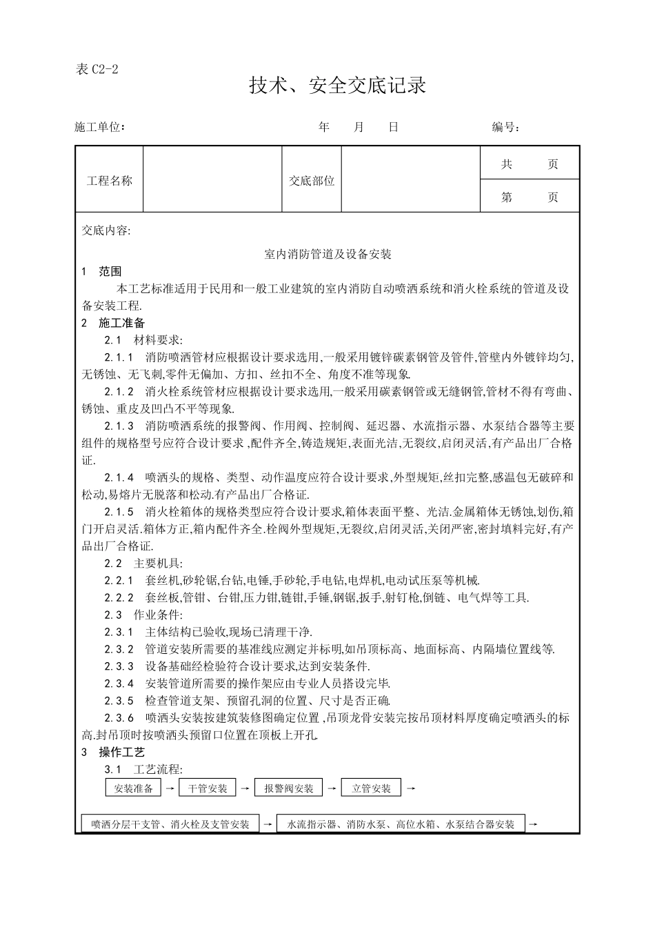 室内消防管道及设备安装工艺详细_第1页