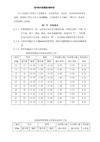 室内给水铝塑复合管安装工艺