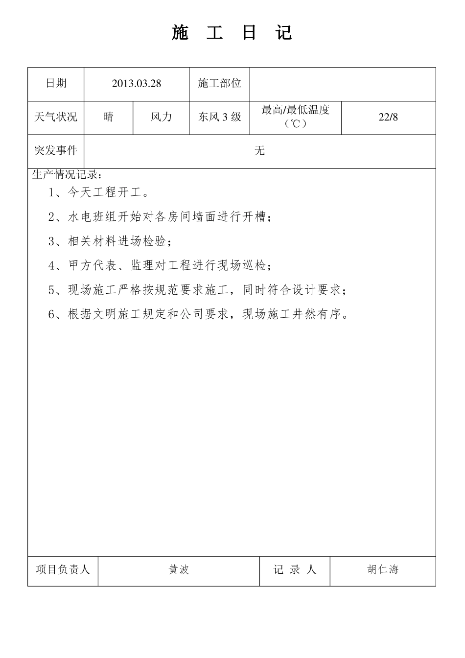 室内装饰工程施工日志_第2页