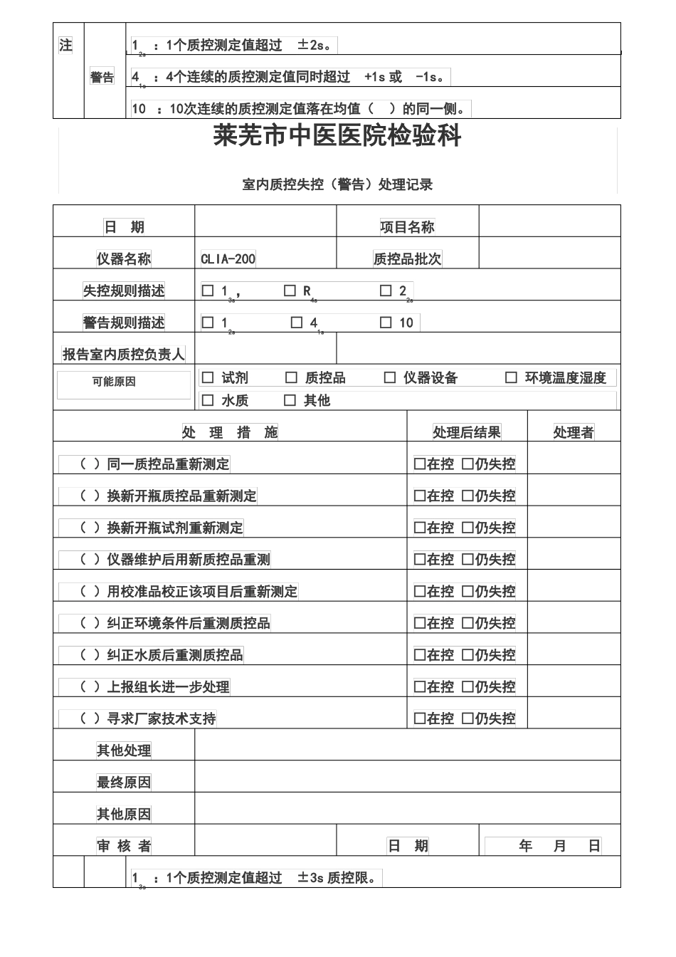 室内质控失控警告处理记录_第3页