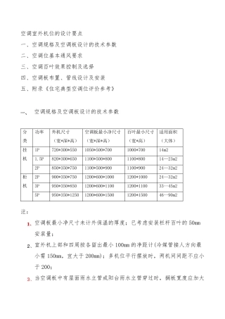 室外空调机位的设计要点