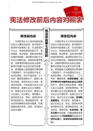 宪法修改前后内容对照表