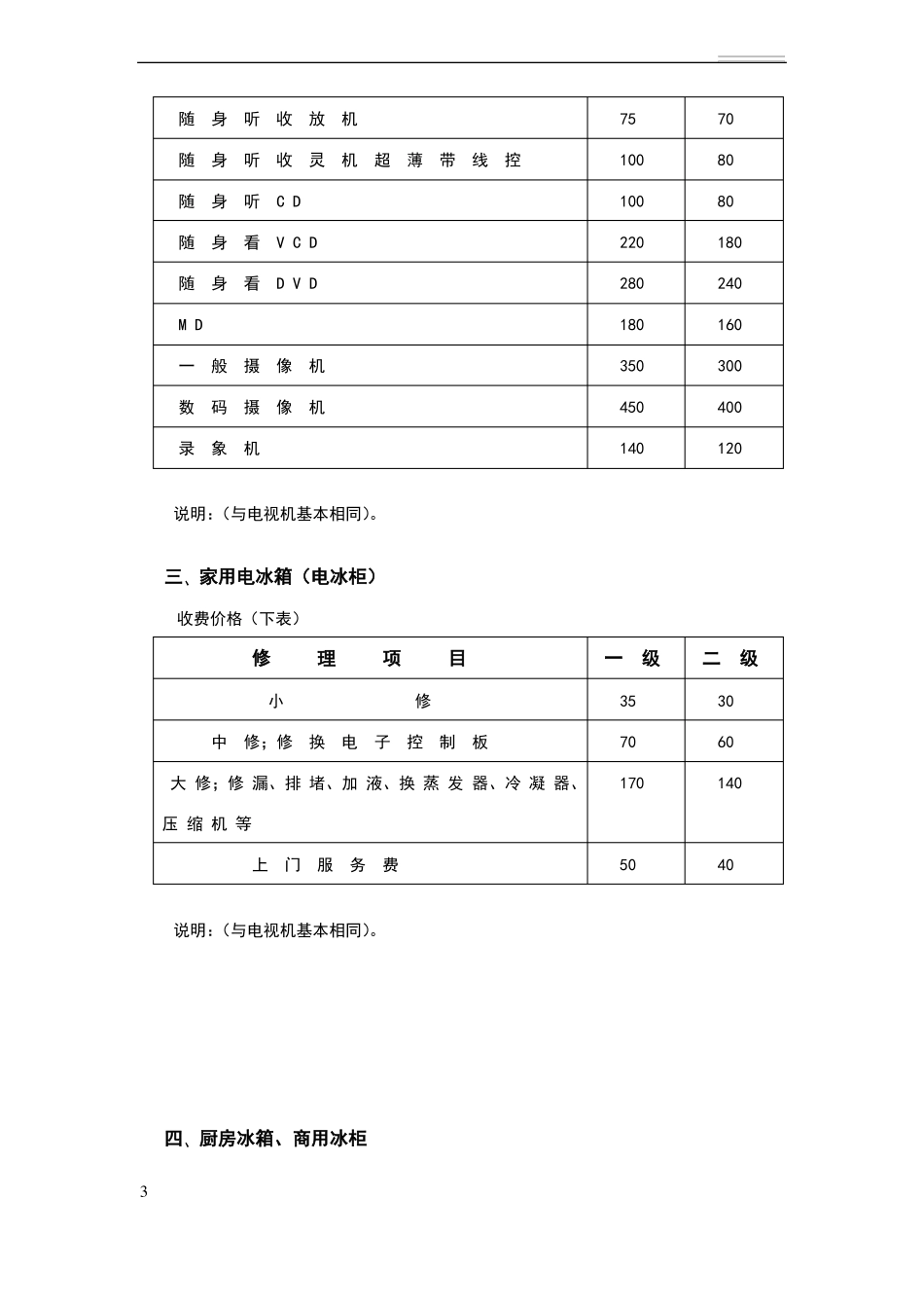 家电维修服务收费标准_第3页