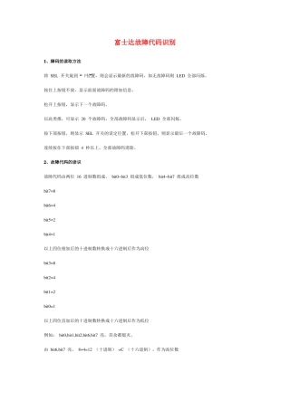富士达故障代码识别