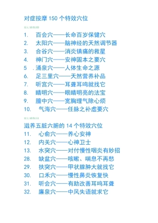 对症按摩150个特效穴位