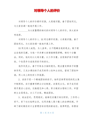 对领导个人的评价