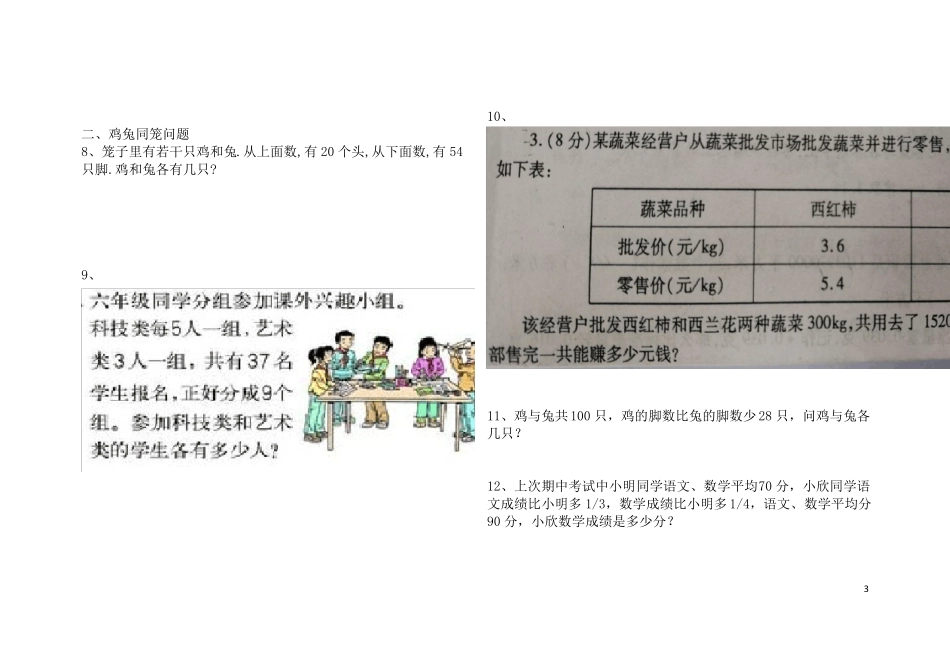 小升初分类复习：解决问题_第3页