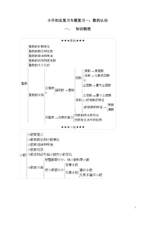 小升初总复习专题复习一数的认识