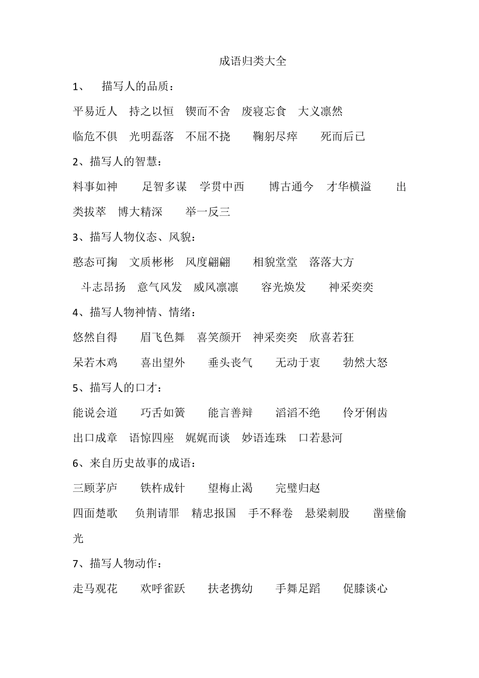 小升初成语归类大全_第1页