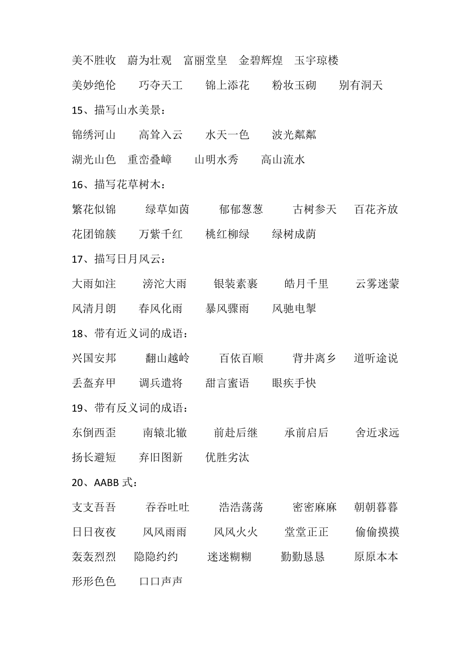 小升初成语归类大全_第3页