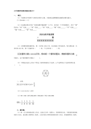 小升初数学思维训练综合练习十