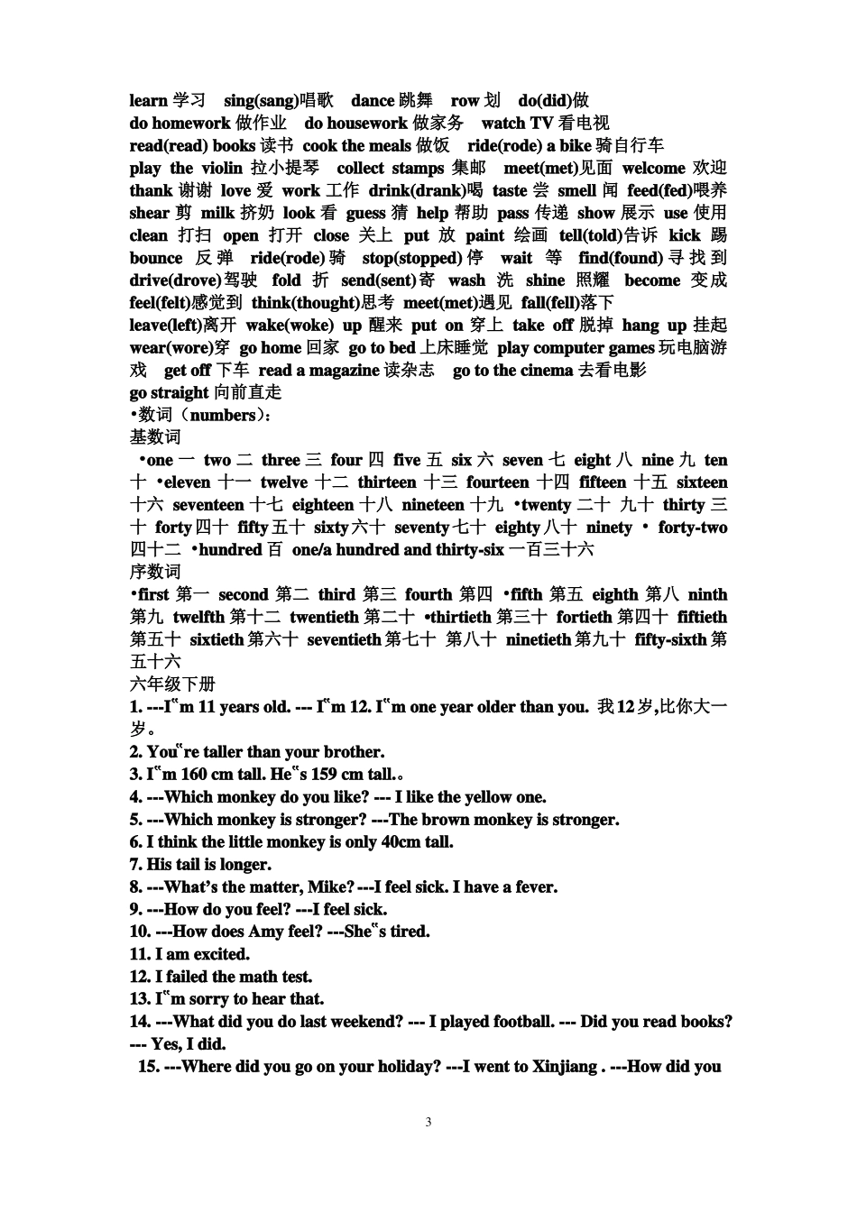 小升初英语知识重点难点_第3页