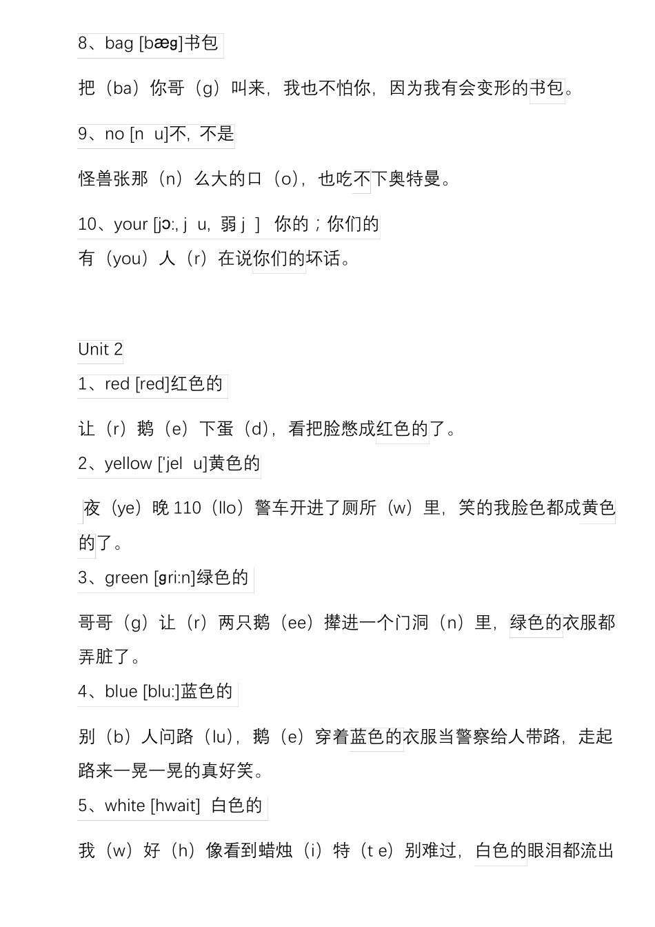 小学三年级英语上册快速记忆单词法_第2页