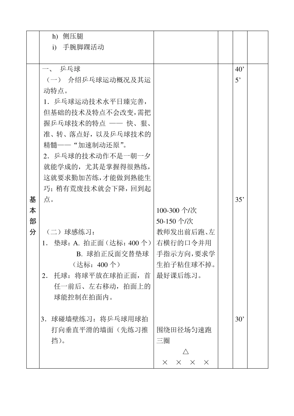 小学乒乓球拓展课教案_第3页