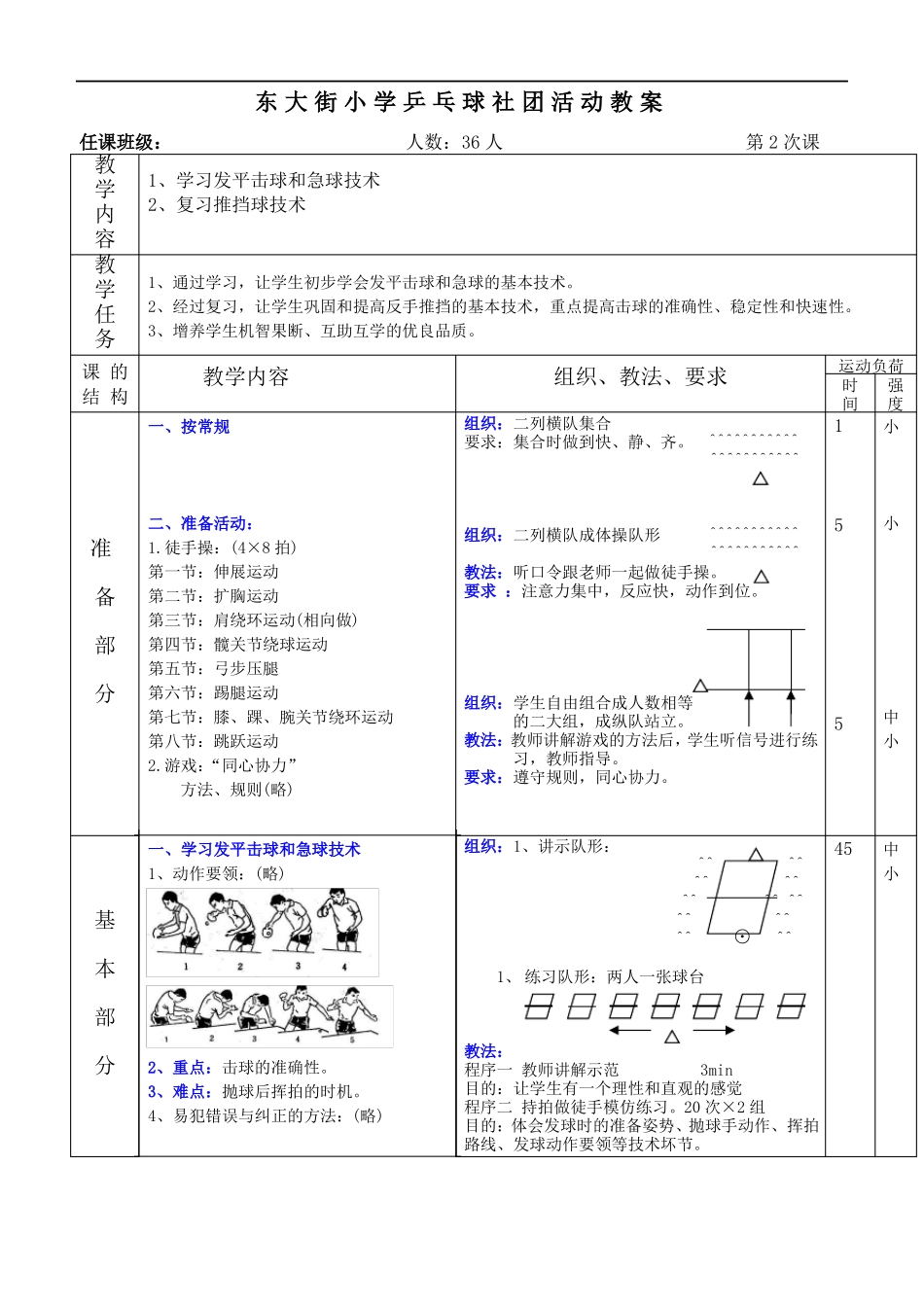 小学乒乓球社团活动教案_第3页