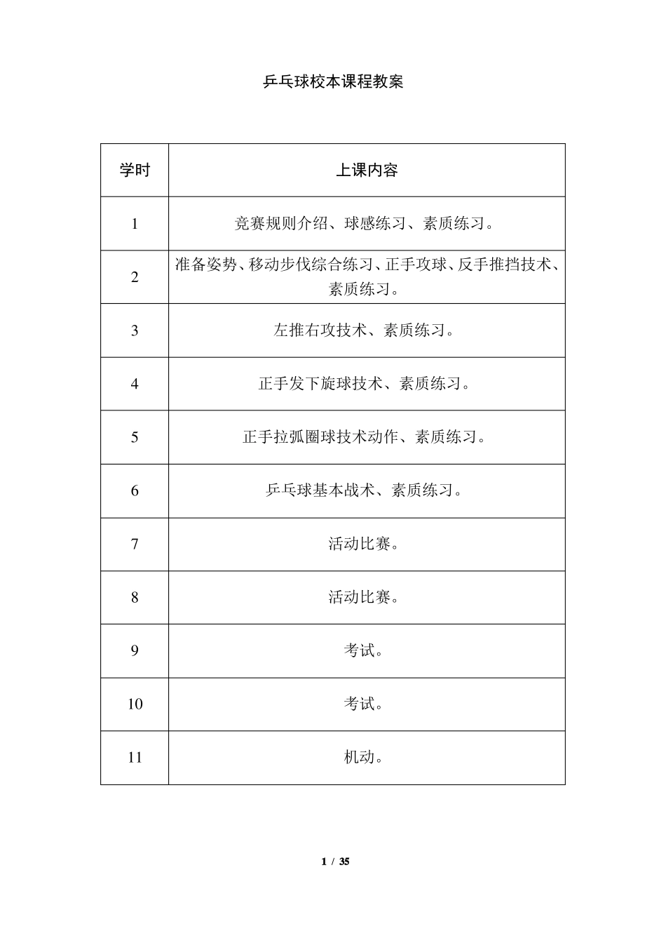 小学乒乓球校本课程教案_第1页