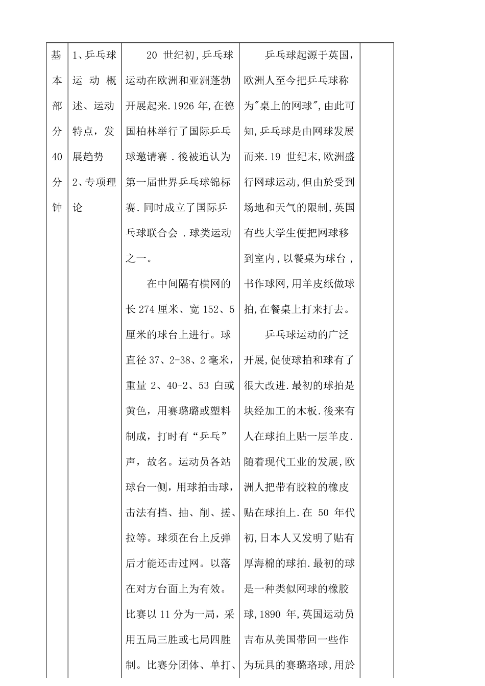 小学乒乓球课教案_第2页