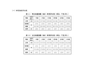 小学体质健康测试标准