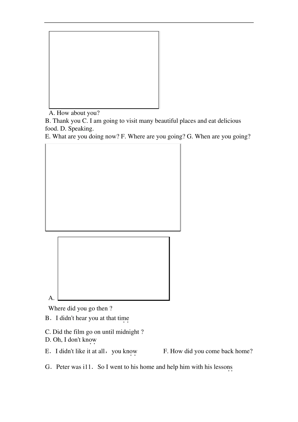 小学六年级英语补全对话专项练习_第2页