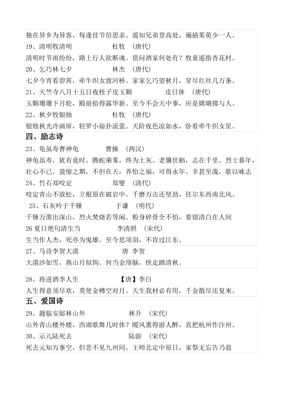 小学古诗词归类整理_第3页