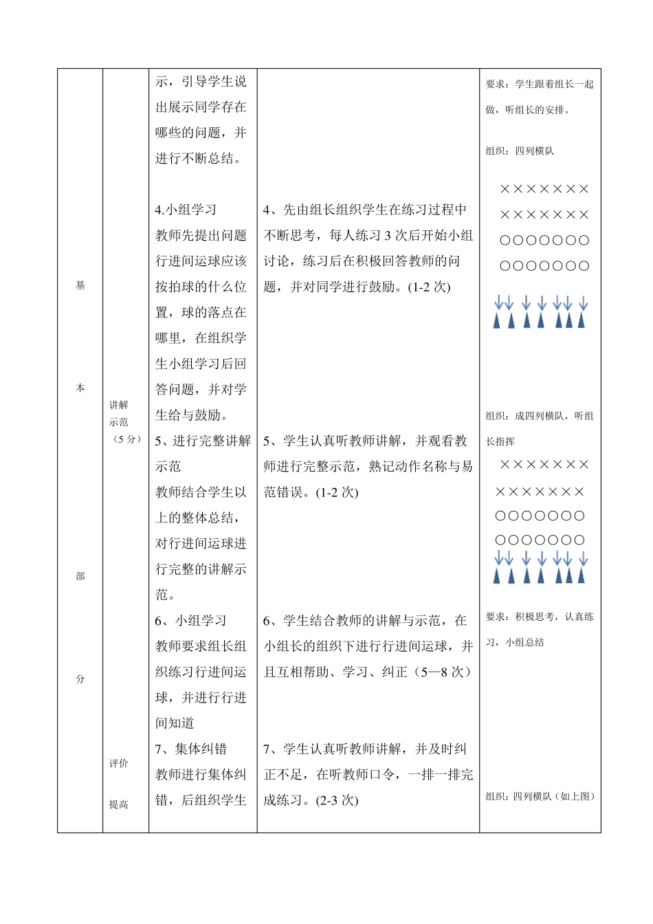 小学四年级体育行进间运球教案_第3页