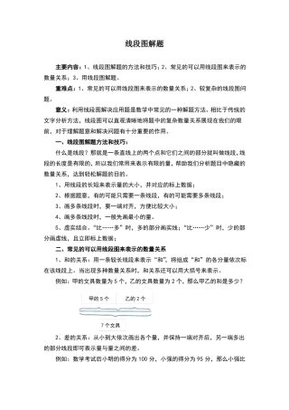 小学奥数解题技巧——线段图解题