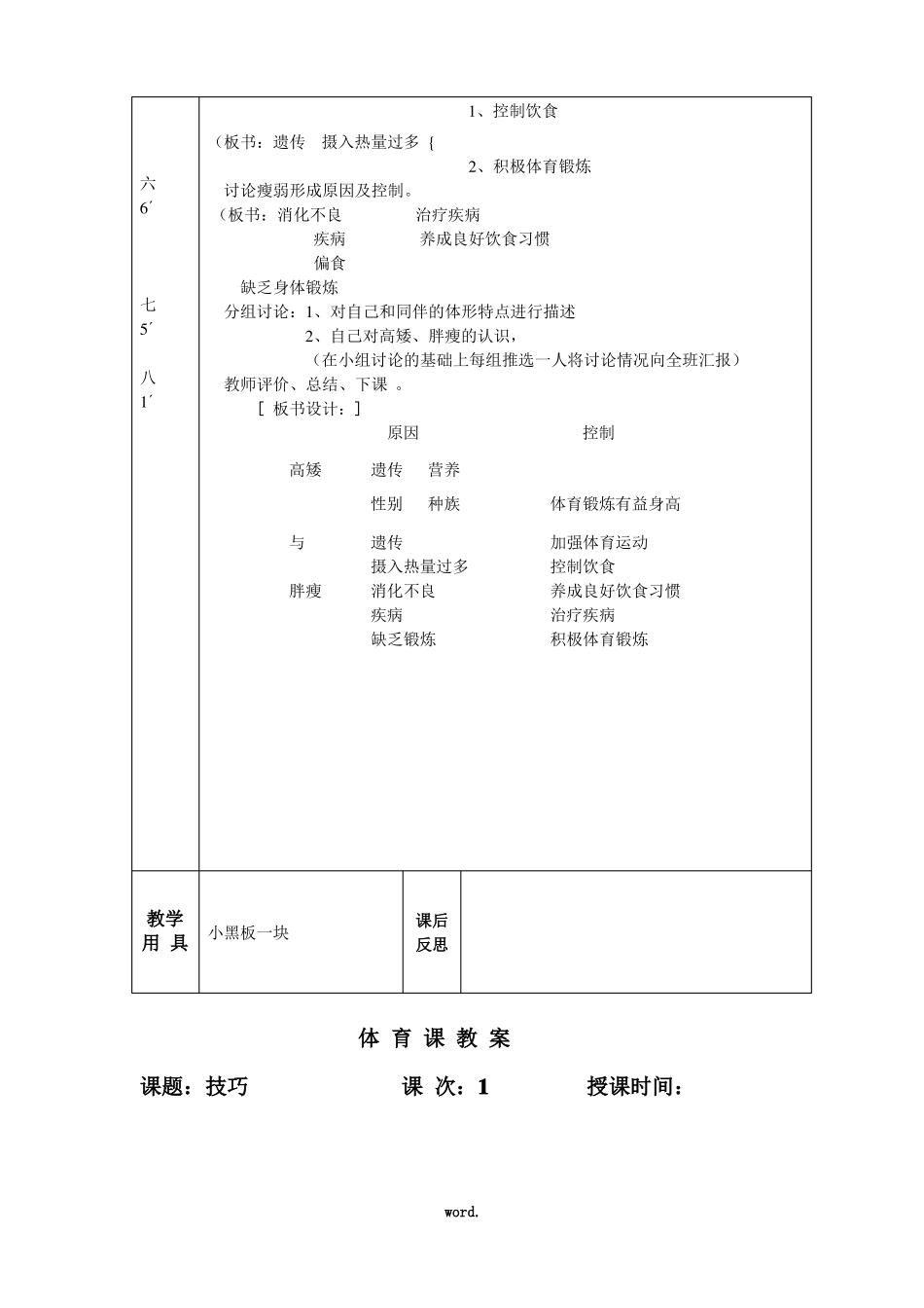 小学室内体育课教案精选_第2页