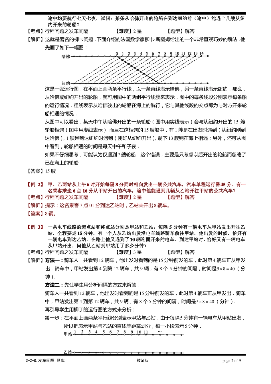小学思维数学：行程问题之发车间隔问题-带详解_第2页