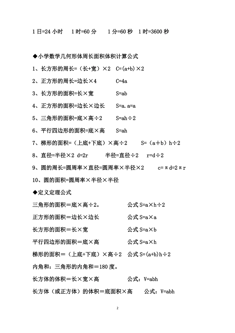 小学数学单位换算大全-米数换算表_第2页